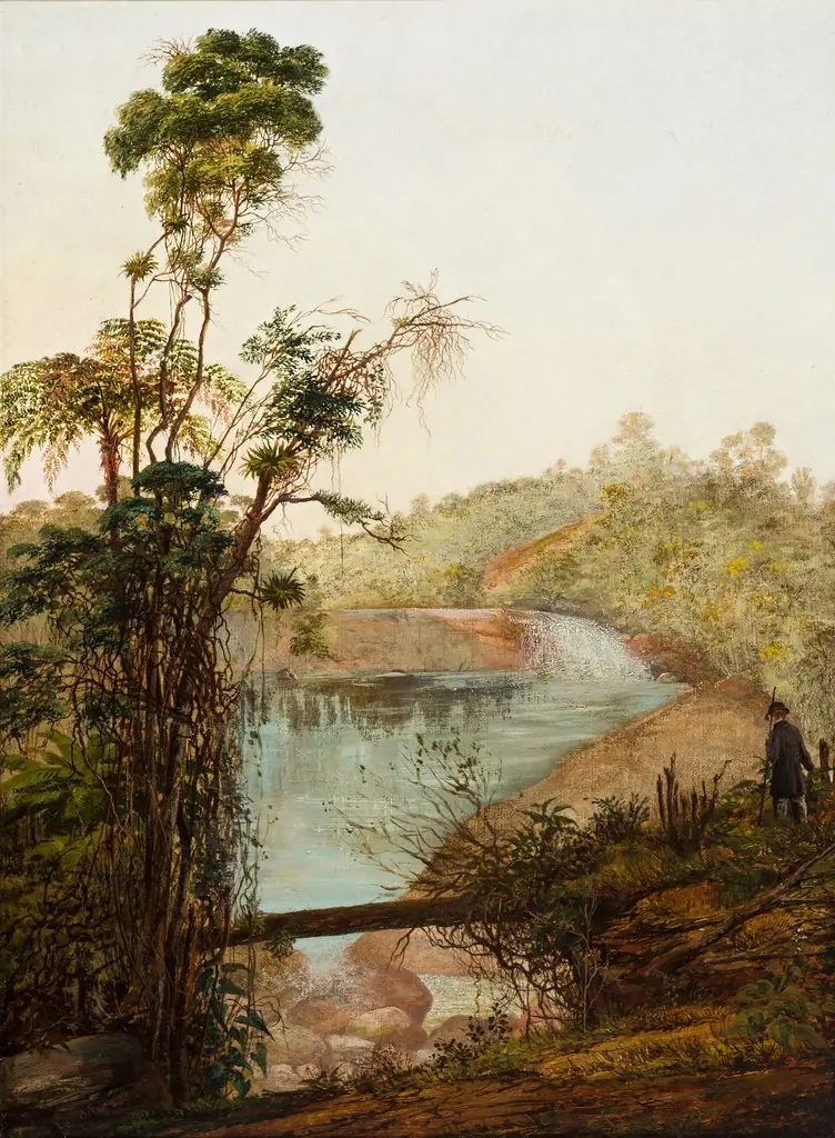 Cascata de Itamaraty em Petrópolis, by Nicola Antonio Facchinetti, oil, 1869