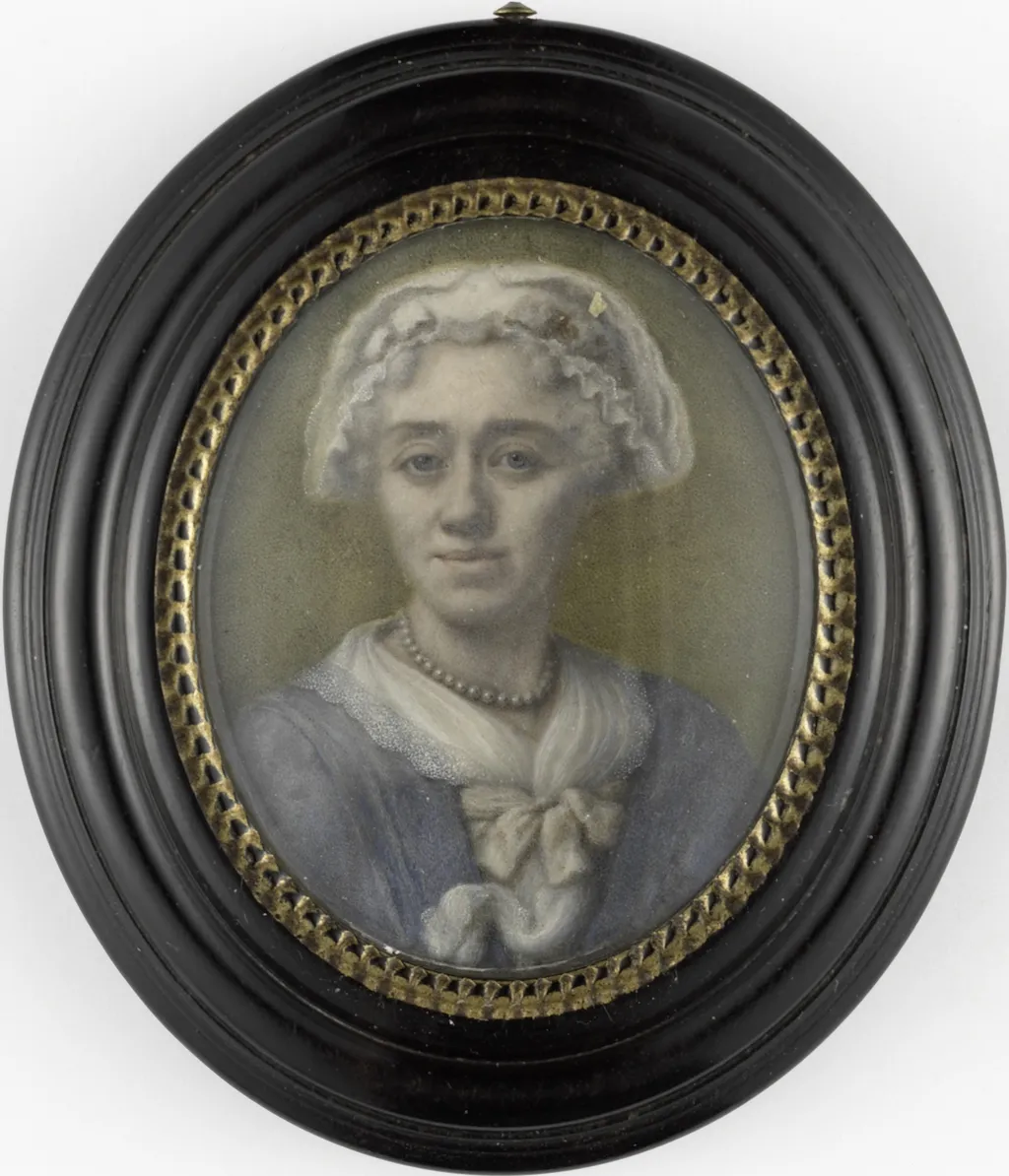 Self-portrait, by Henriette Wolters-van Pee, ivory, 1732