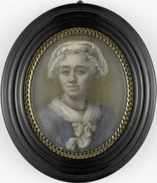 Self-portrait, by Henriette Wolters-van Pee, ivory, 1732