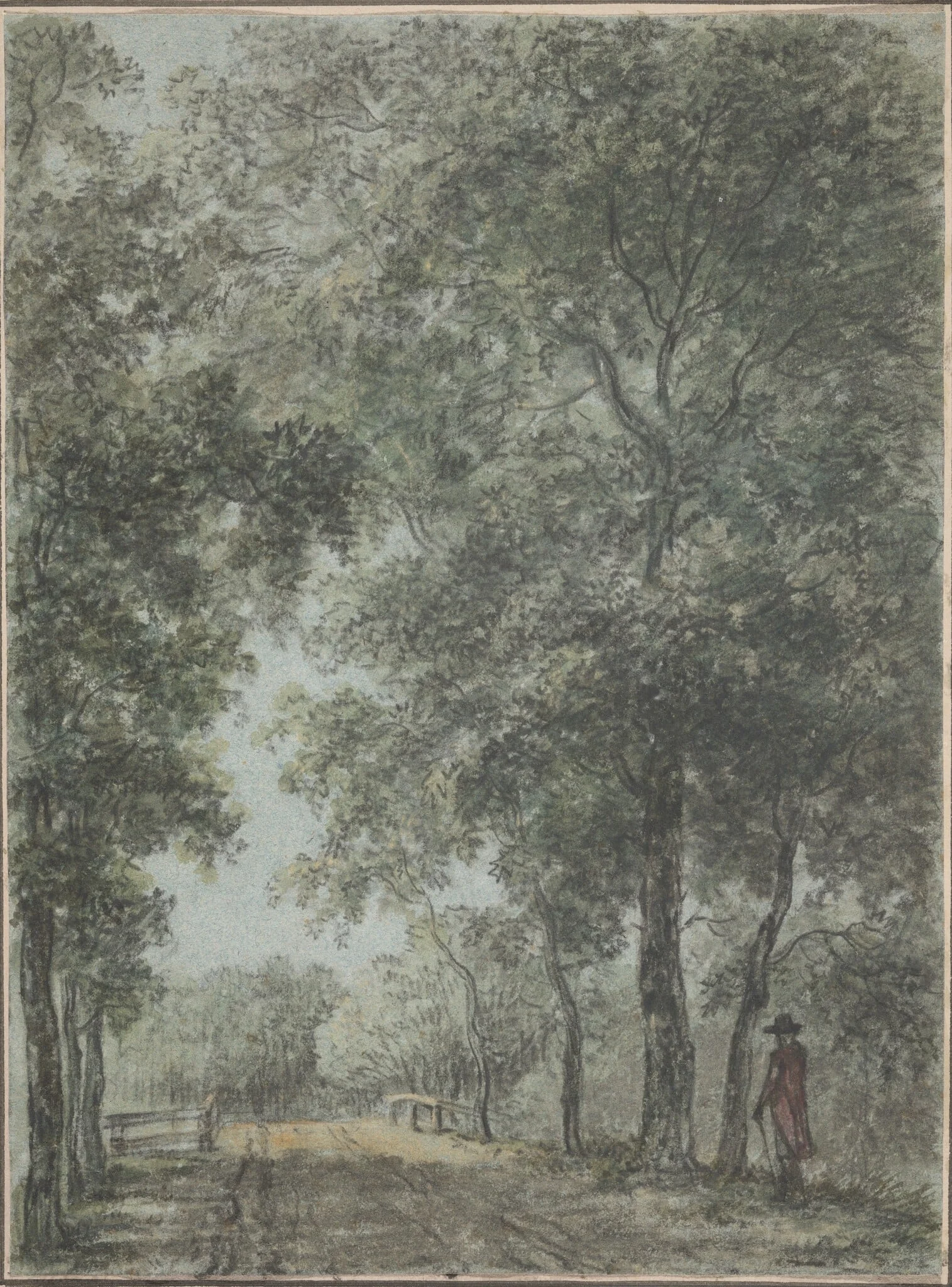 A Wooded Path at Treslong, near Hillegom, detail