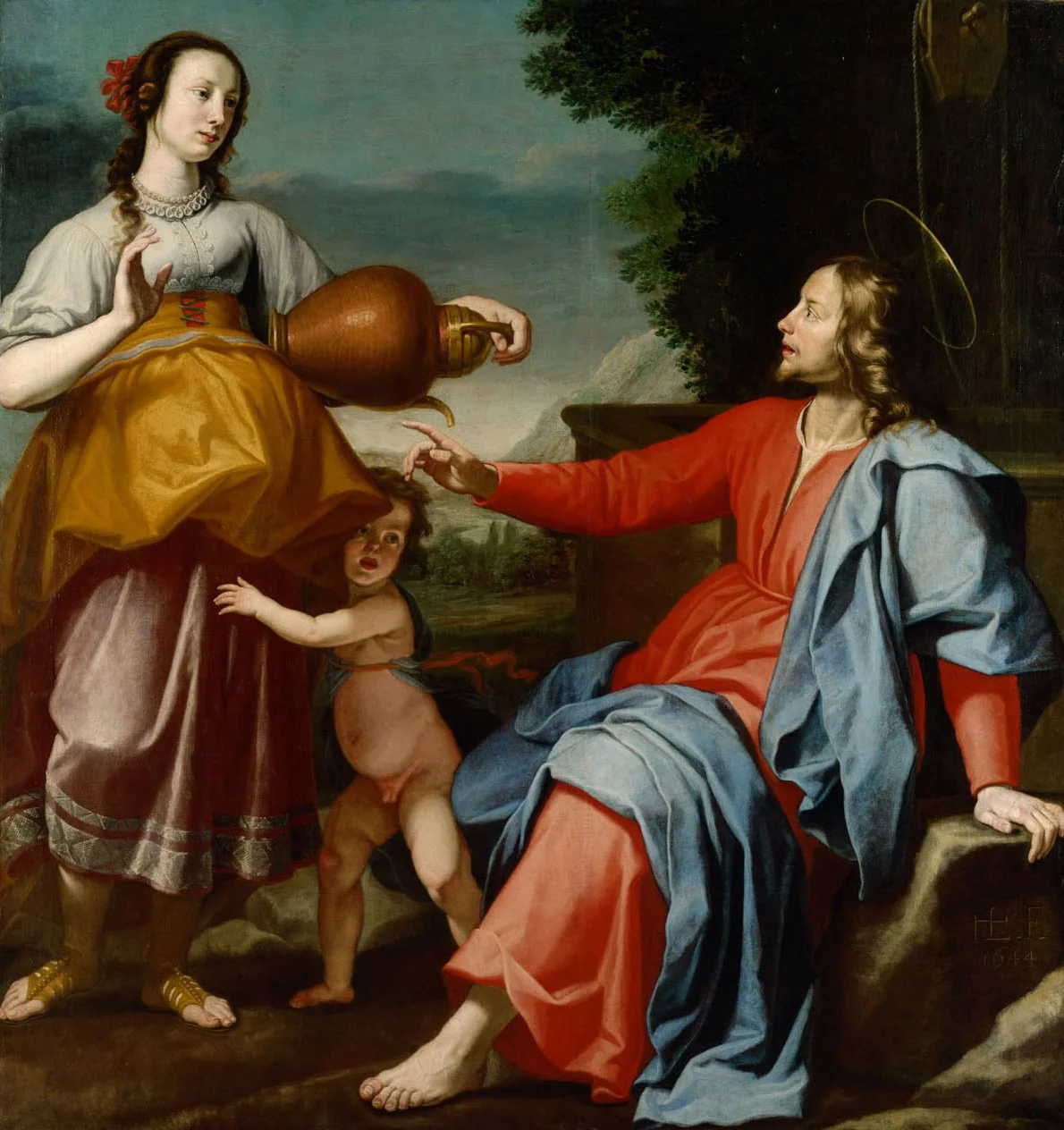Christ and the Woman of Samaria, detail