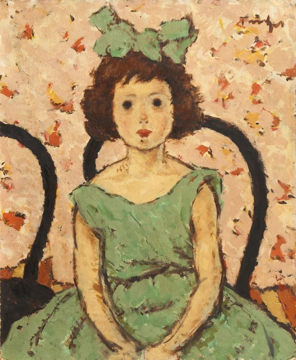 Fetiță în verde, detail
