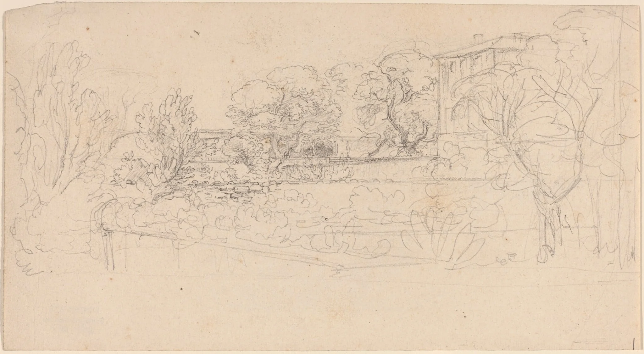 A Terraced Garden by a Villa, detail