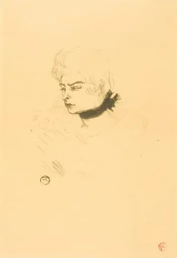 Mlle. Pois Vert, by Henri de Toulouse-Lautrec, ink, 1895