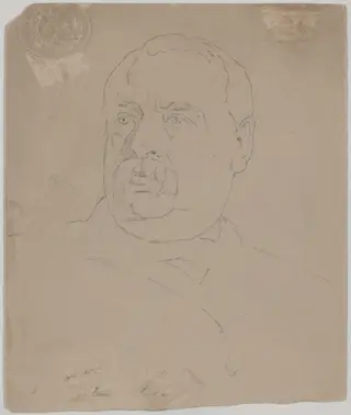 Grover Cleveland [verso], by Eastman Johnson, graphite, 1865
