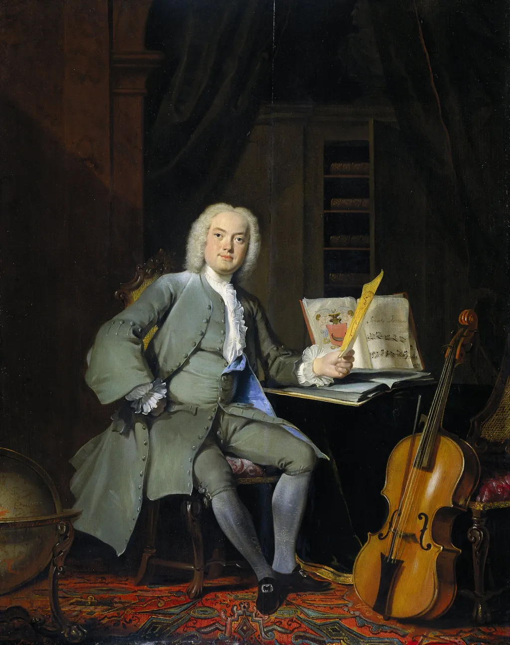 Portrait of a Member of the Van der Mersch Family, by Cornelis Troost, oil, 1736