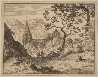 The Steeple, by Allart van Everdingen, ink, 1650