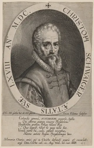 Christopher Schwaiger, by Lucas Kilian, ink, 1608