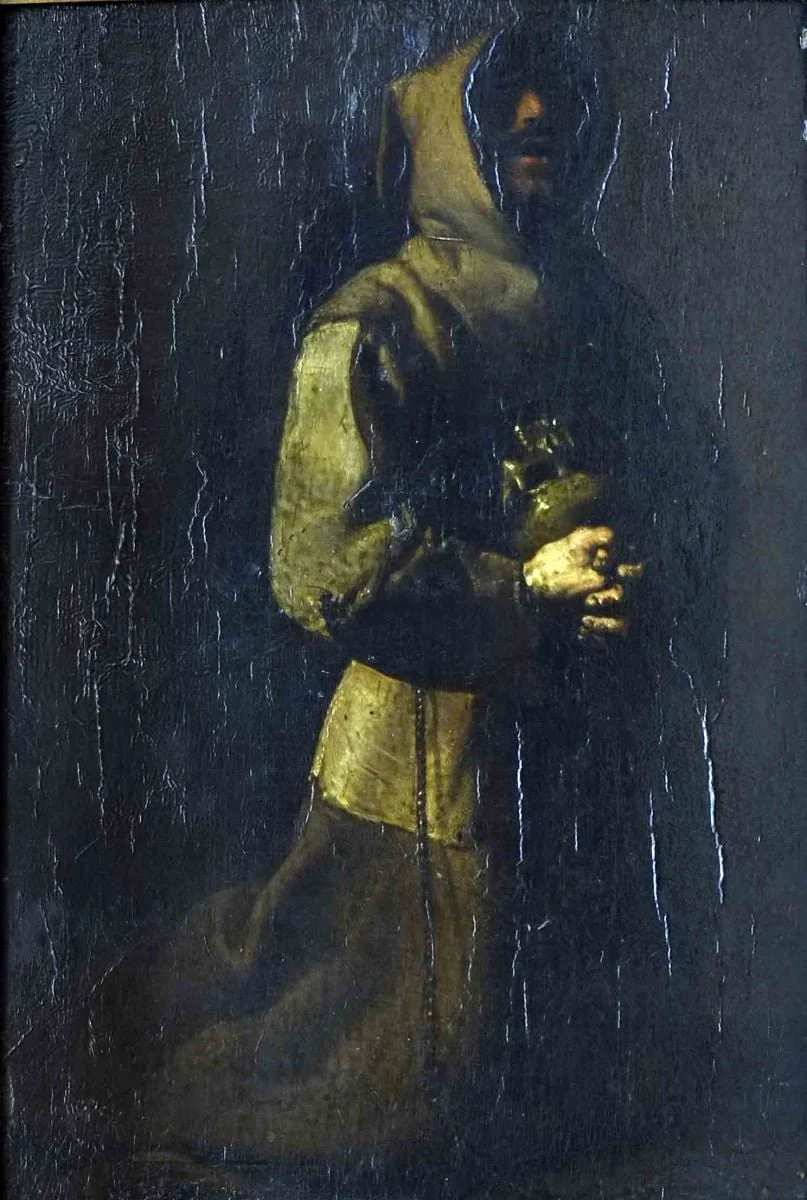 Sfântul Francisc în meditație, detail