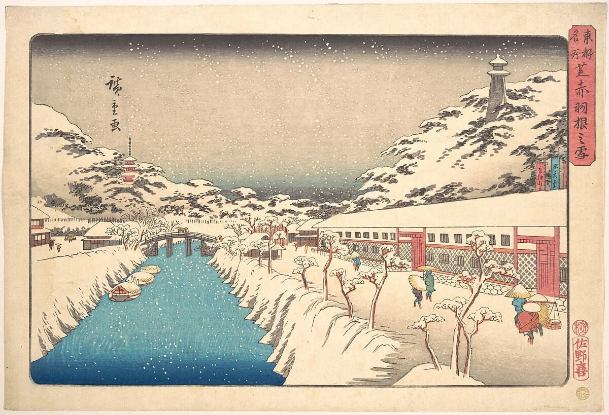 東都名所 芝赤羽根之雪|Shiba, Akabane no Yuki, detail