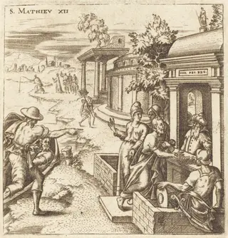 The Man Healed of the Withered Hand, by Léonard Gaultier, ink, 1578