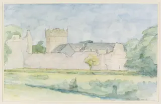 Ewenny Priory, Glamorganshire, by Graham Bell, watercolor, 1940