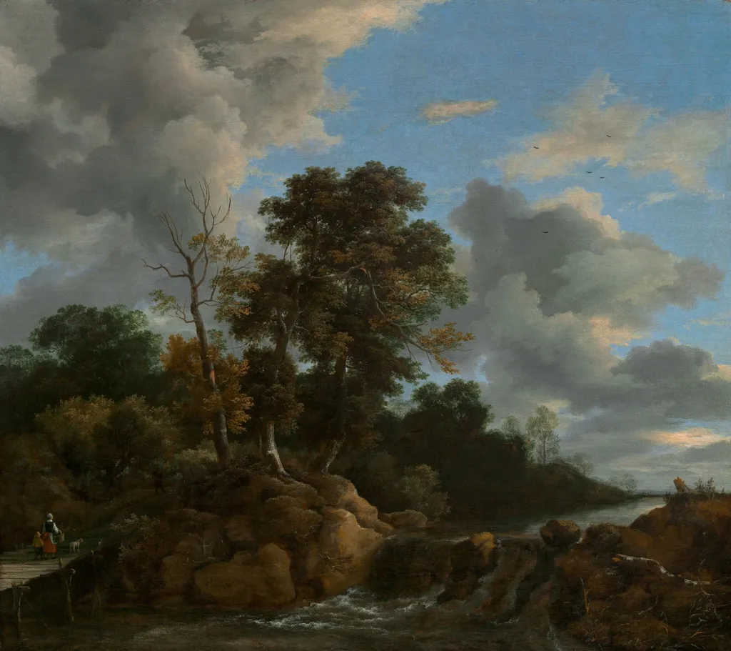 Landscape, by Jacob van Ruisdael, oil, 1670