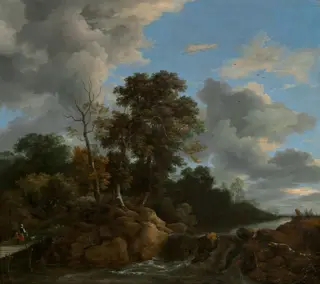 Landscape, by Jacob van Ruisdael, oil, 1670