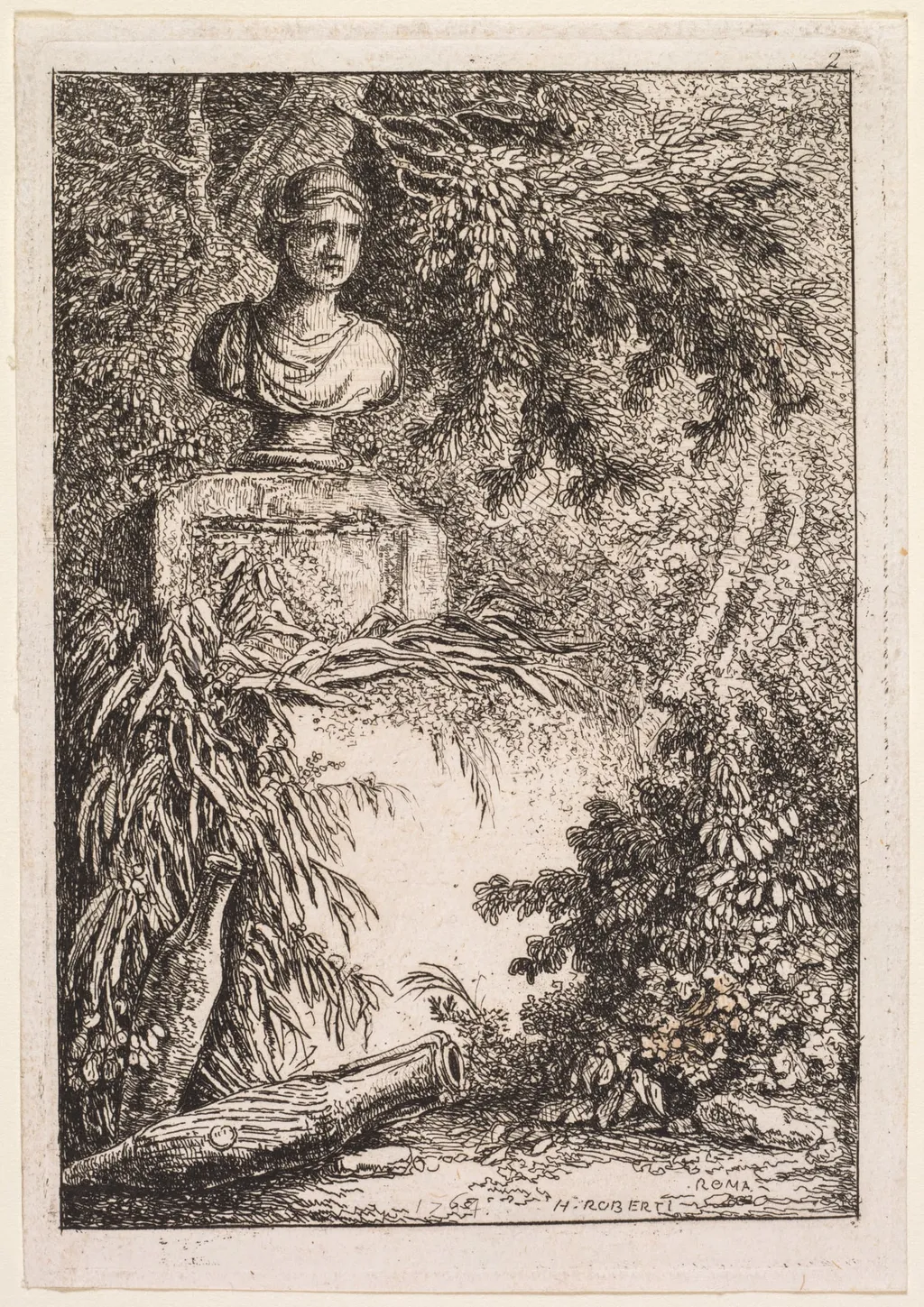 Les Soirées de Rome:  Le Buste, by Hubert Robert, 1764