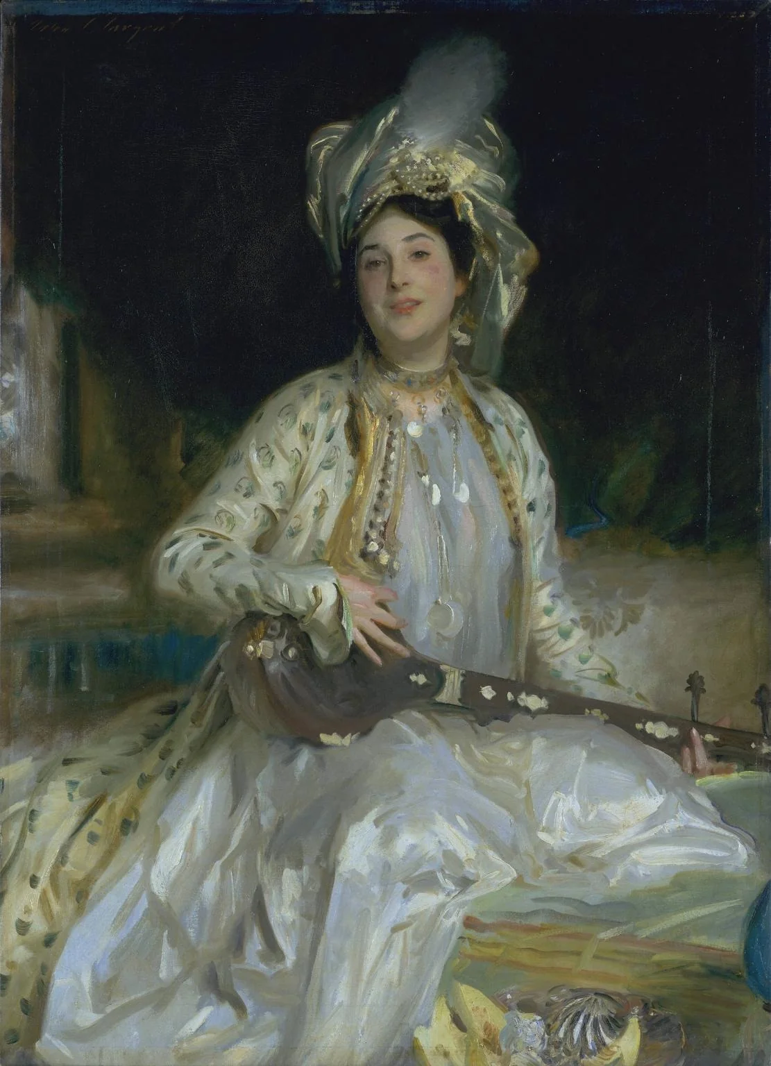 Portrait of Almina Daughter of Asher Wertheimer, detail