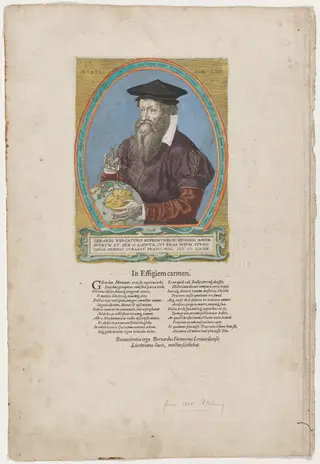 Gerard Mercator, by Frans Hogenberg, ink, 1574