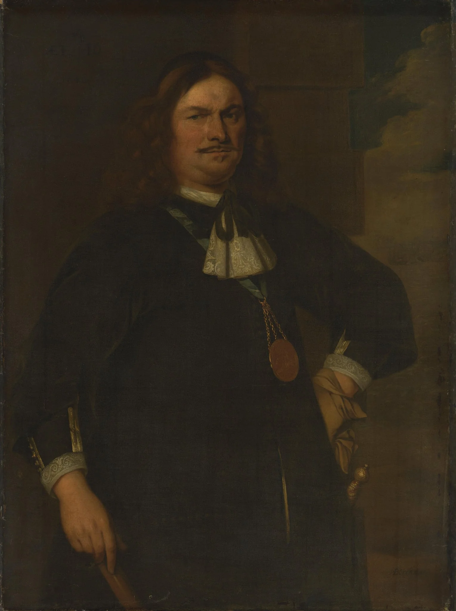 Portrait of Adriaen Banckert (c. 1620-1684), Vice Admiral of Zeeland, detail