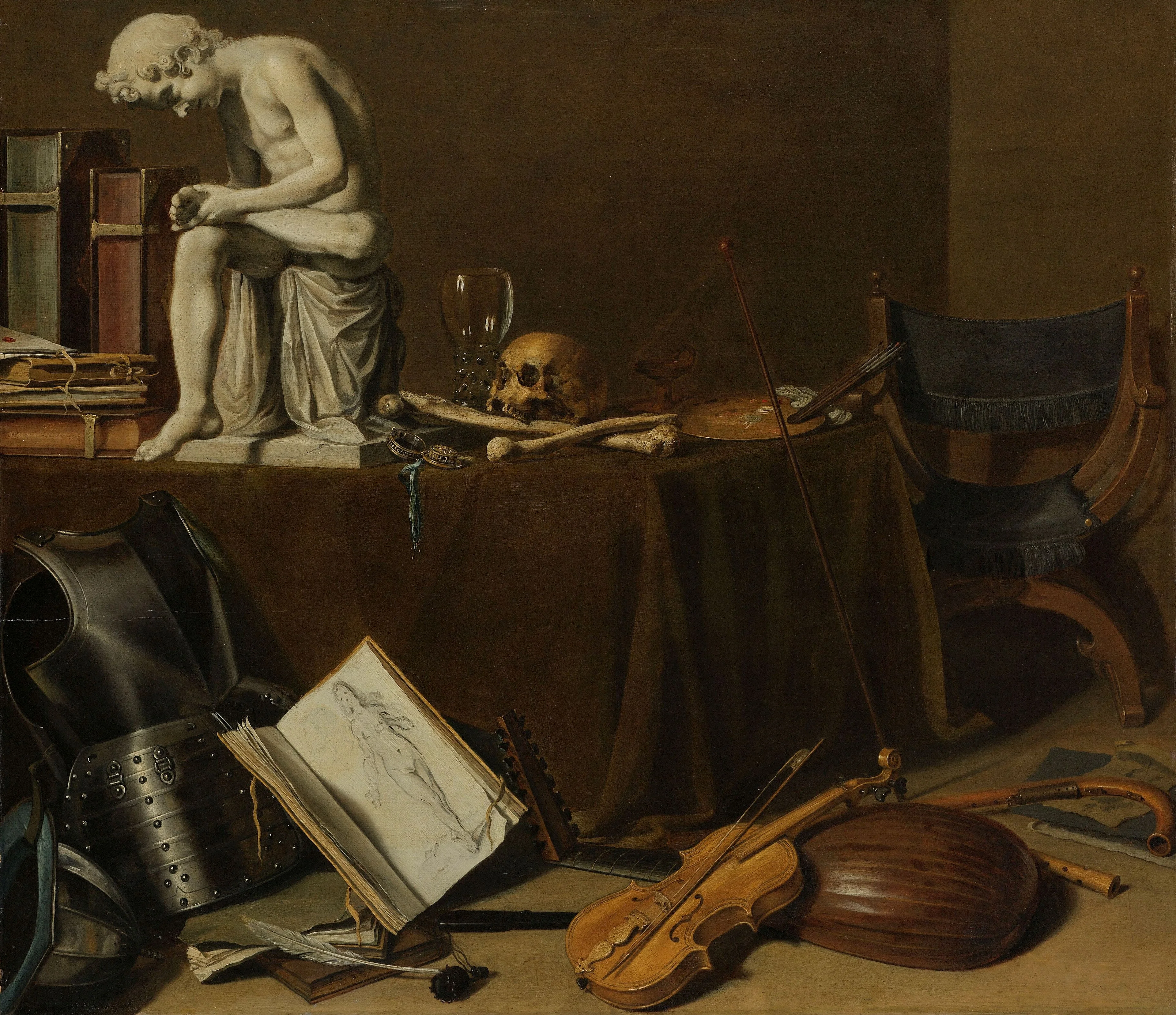 Vanitas Still Life with the Spinario, detail