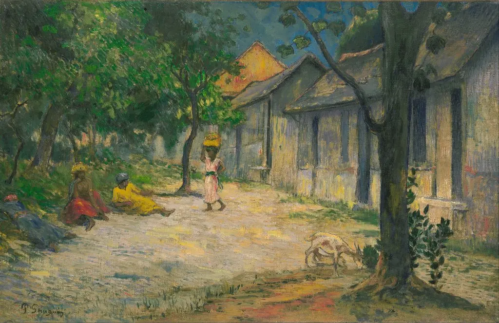 Village in Martinique (Femmes et Chevre dans le village), by Paul Gauguin, oil, 1894