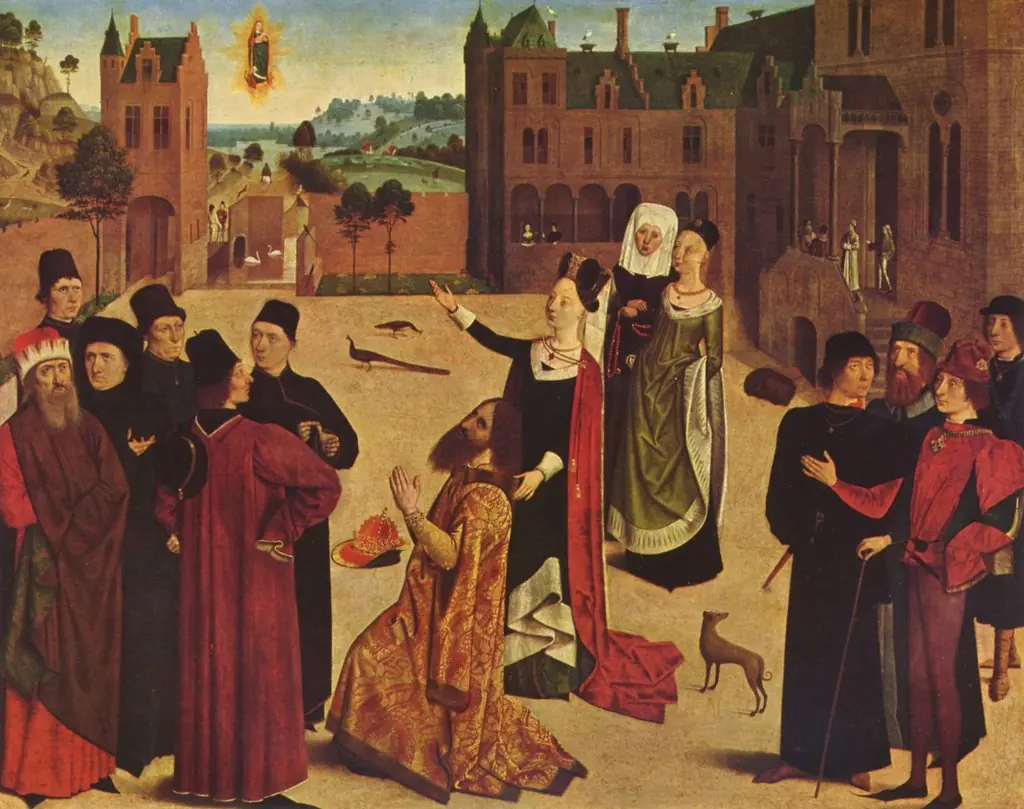 Tiburtine Sibyl's prophecy to Emperor Augustus, by Master of the Tiburtine Sibyl, color, 1493