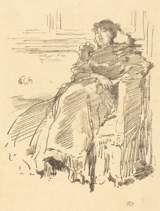 La Robe Rouge, by James McNeill Whistler, ink, 1894