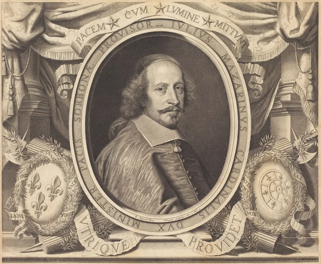 Cardinal Jules Mazarin, by Robert Nanteuil, ink, 1660