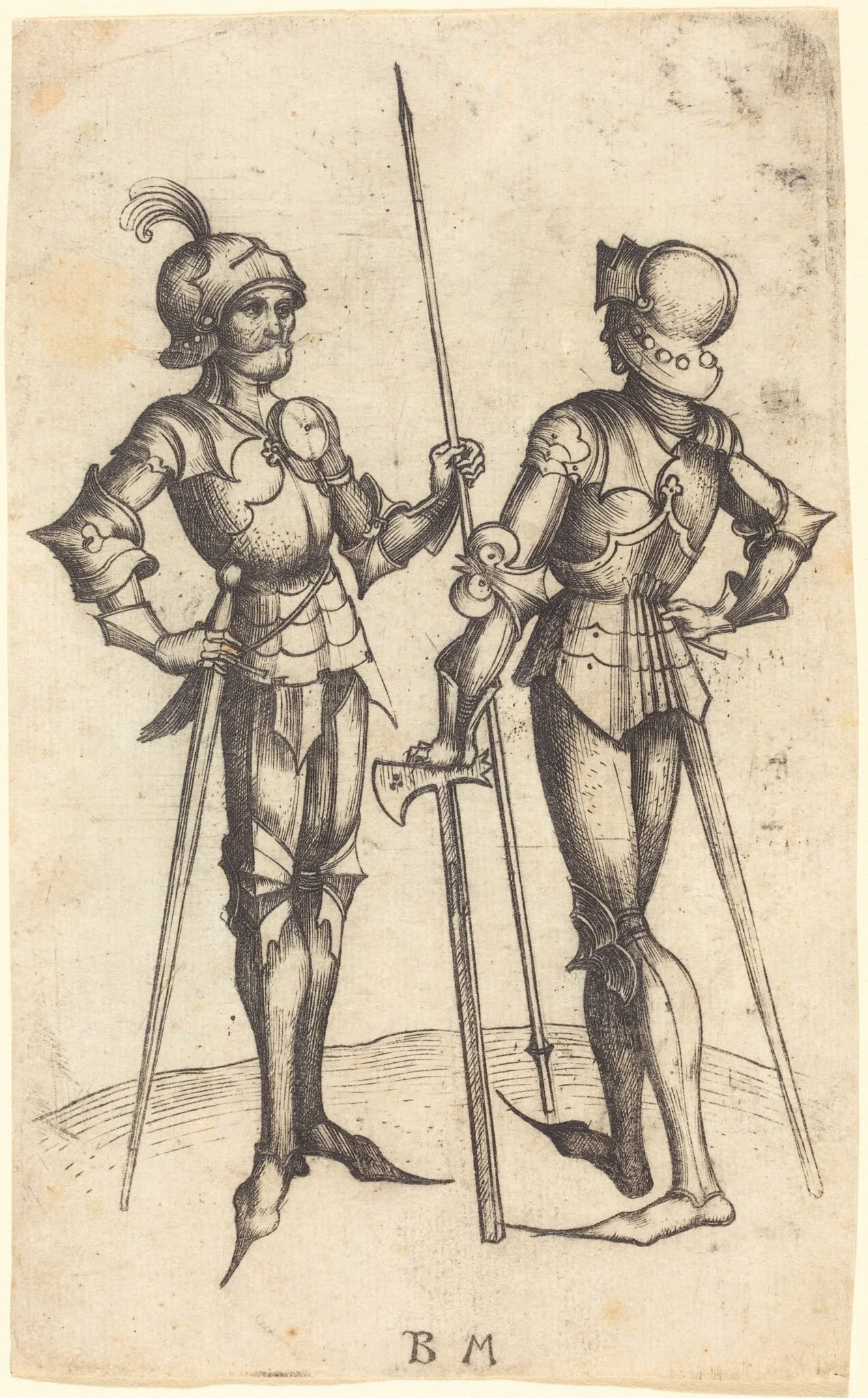 Two Men in Armour, detail