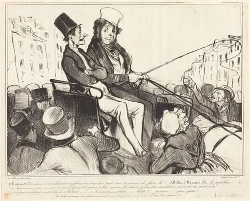 Bertrand, dis donc, s'ils allaient nous faire..., by Honoré Daumier, ink, 1838