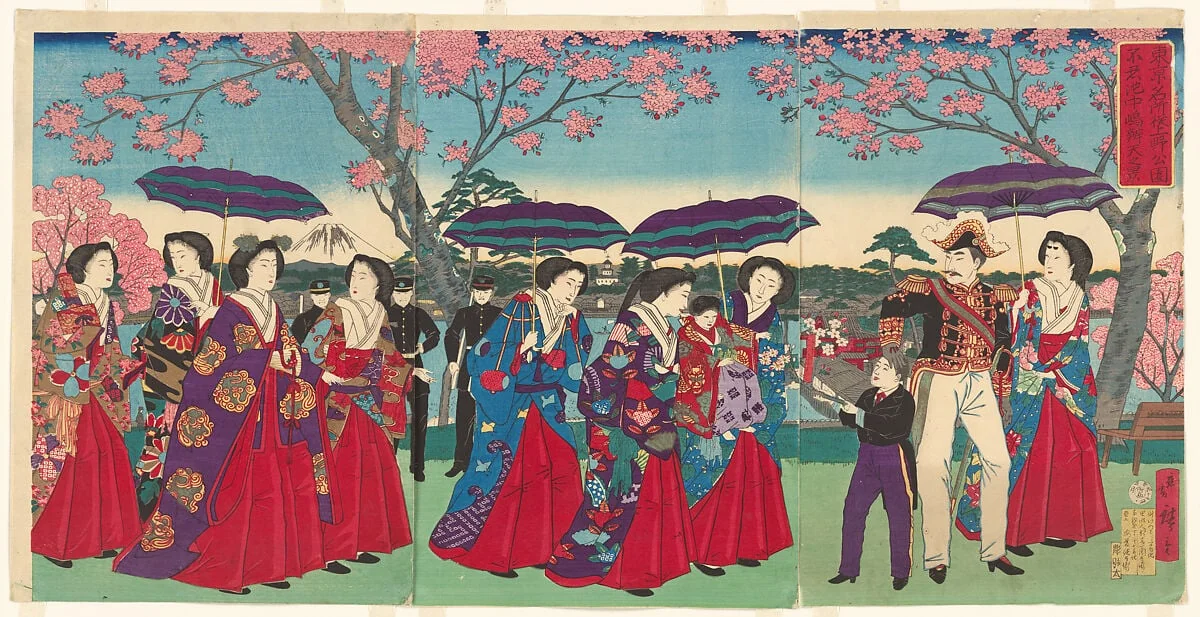 三代歌川広重画 『東京名所 従上野公園 不忍池中嶋弁天之景』|View of Benten Shrine on Nakanoshima Island in Shinobazu Pond, Ueno Park, from the series Famous Views of Tokyo (Tōkyō Tokyo meisho yori Ueno kōen Shinobazu no ike Nakanoshima Benten no kei), detail
