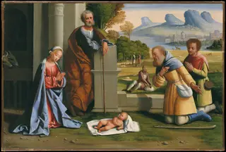 The Adoration of the Shepherds, by Ortolano, oil, 1519
