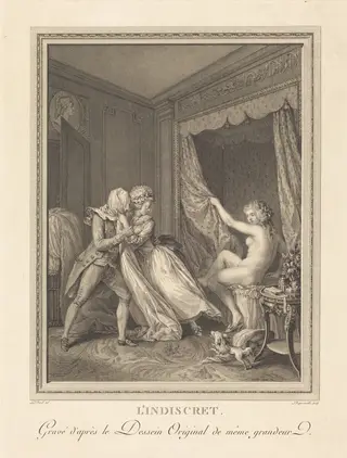 L'Indiscret, by Francois-Nicolas-Barthelemy Dequevauviller, ink, 1786