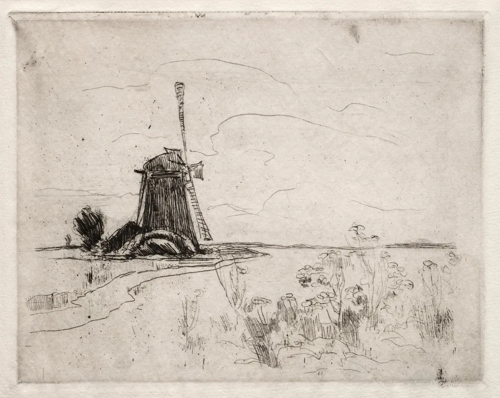 Mill and Weeds, Holland, by John Henry Twachtman, 1886