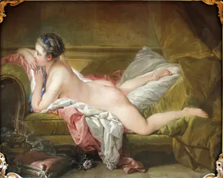 Reclining Girl, by François Boucher, oil, 1752