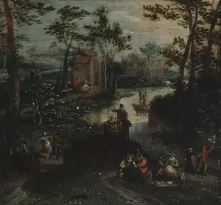 Autumn (?), by Gillis Mostaert, oil, 1590
