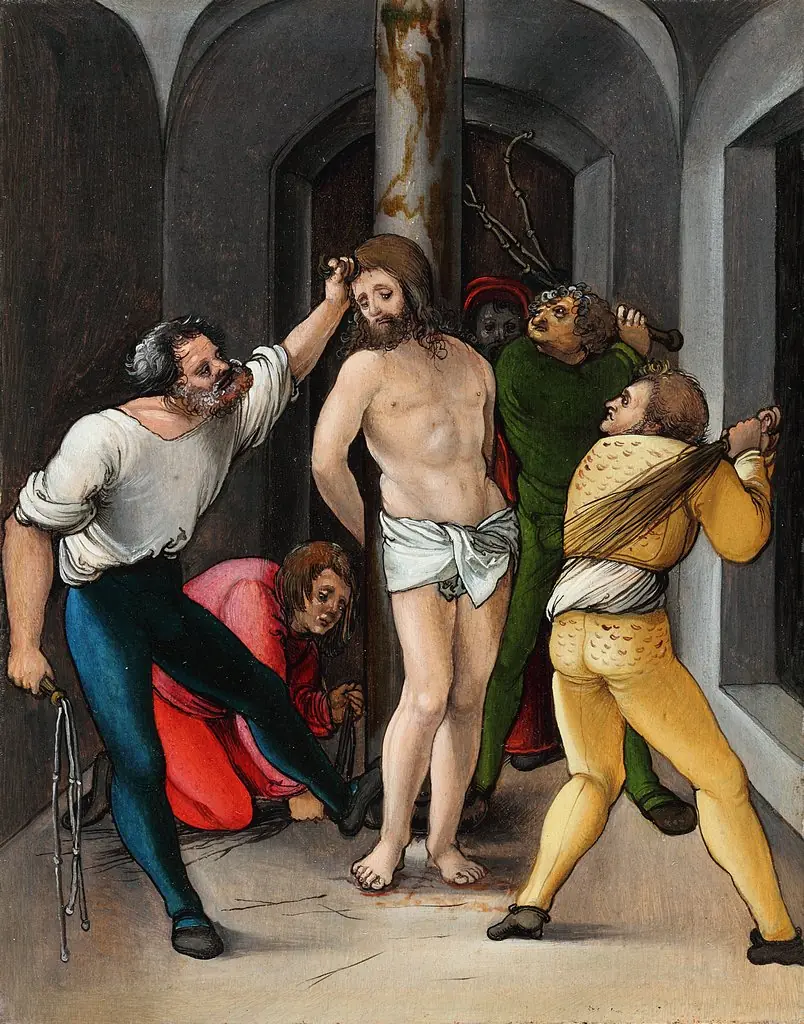 The Flagellation of Christ, by Hans Leonhard Schäufelein, paint, 1506
