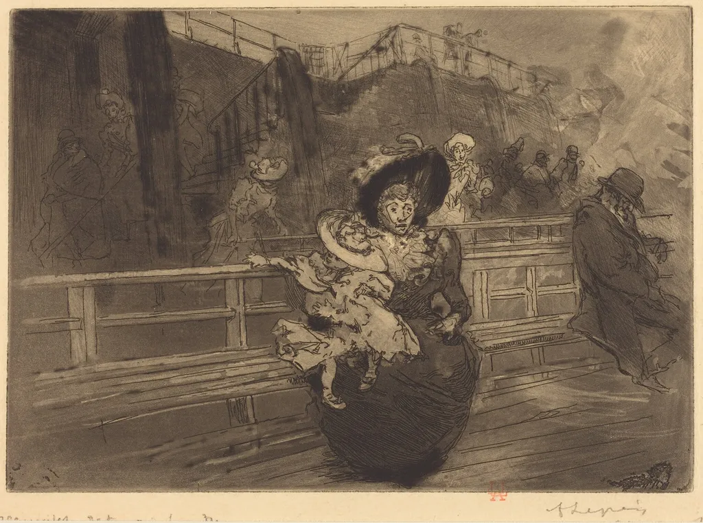 Departure for Greenwich (Depart pour Greenwich), by Auguste Louis Lepère, ink, 1891