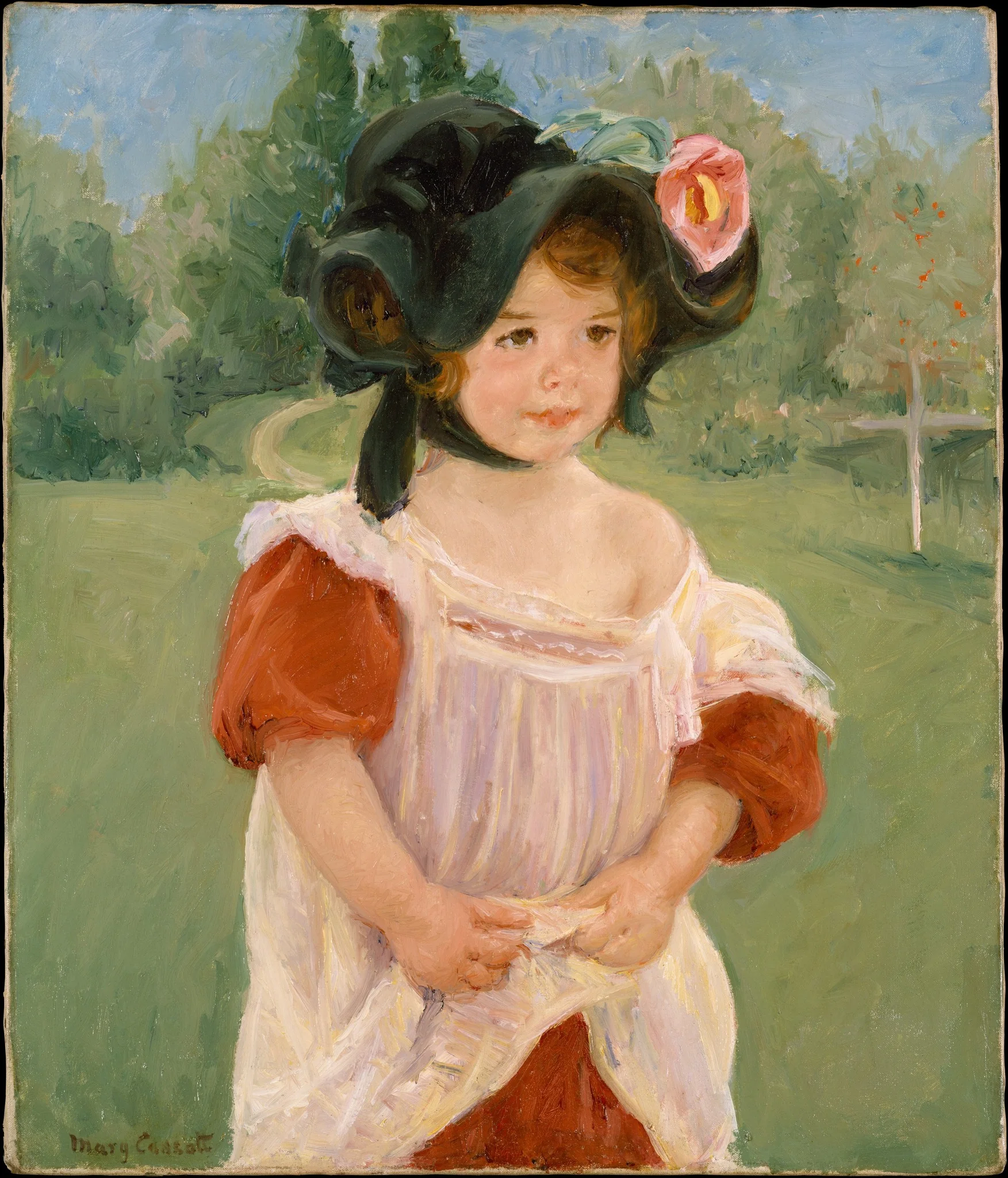 Spring: Margot Standing in a Garden (Fillette dans un jardin), detail