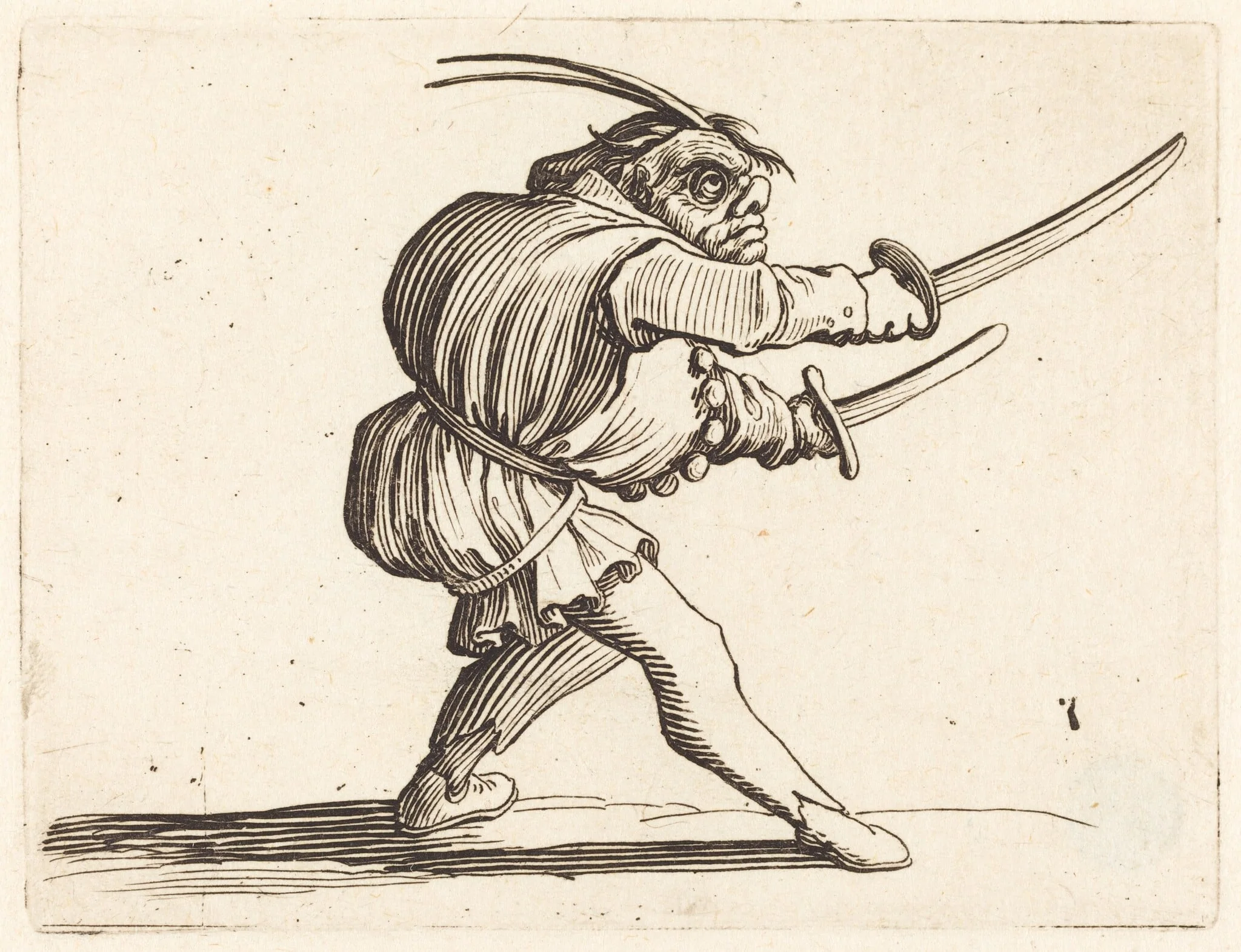 Duellist with Two Sabers, detail