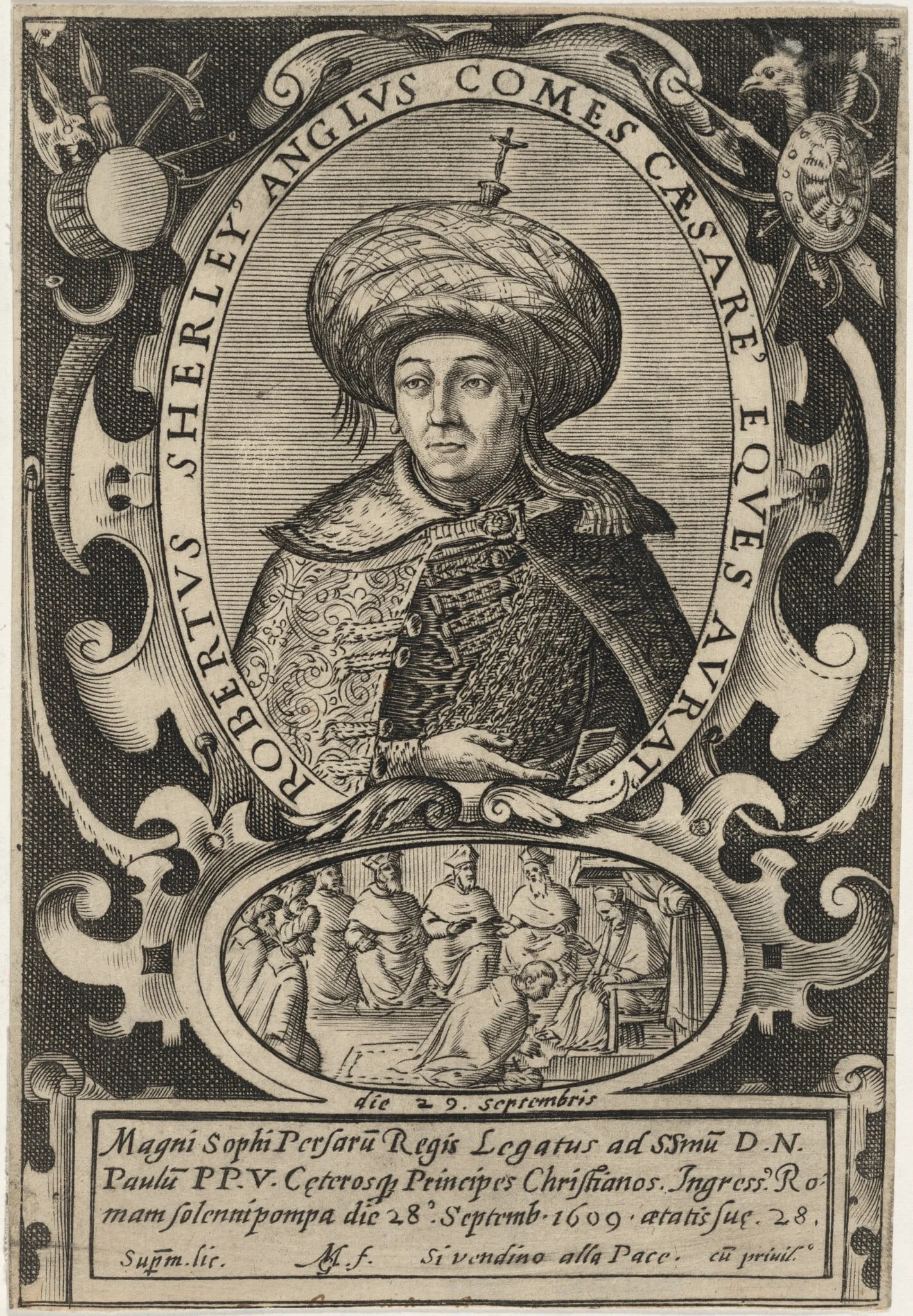Sir Robert Shirley, detail