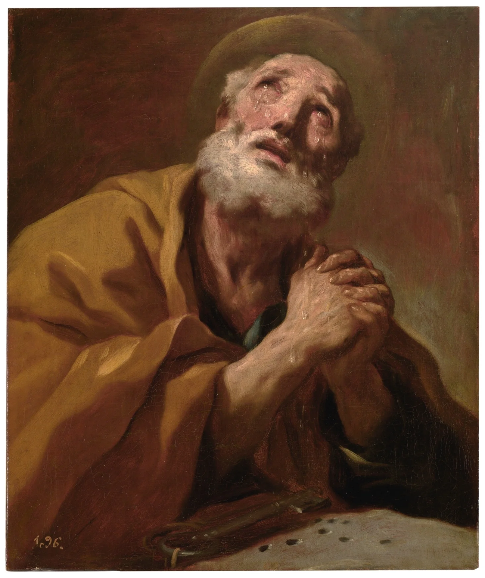 Saint Peter weeping, detail