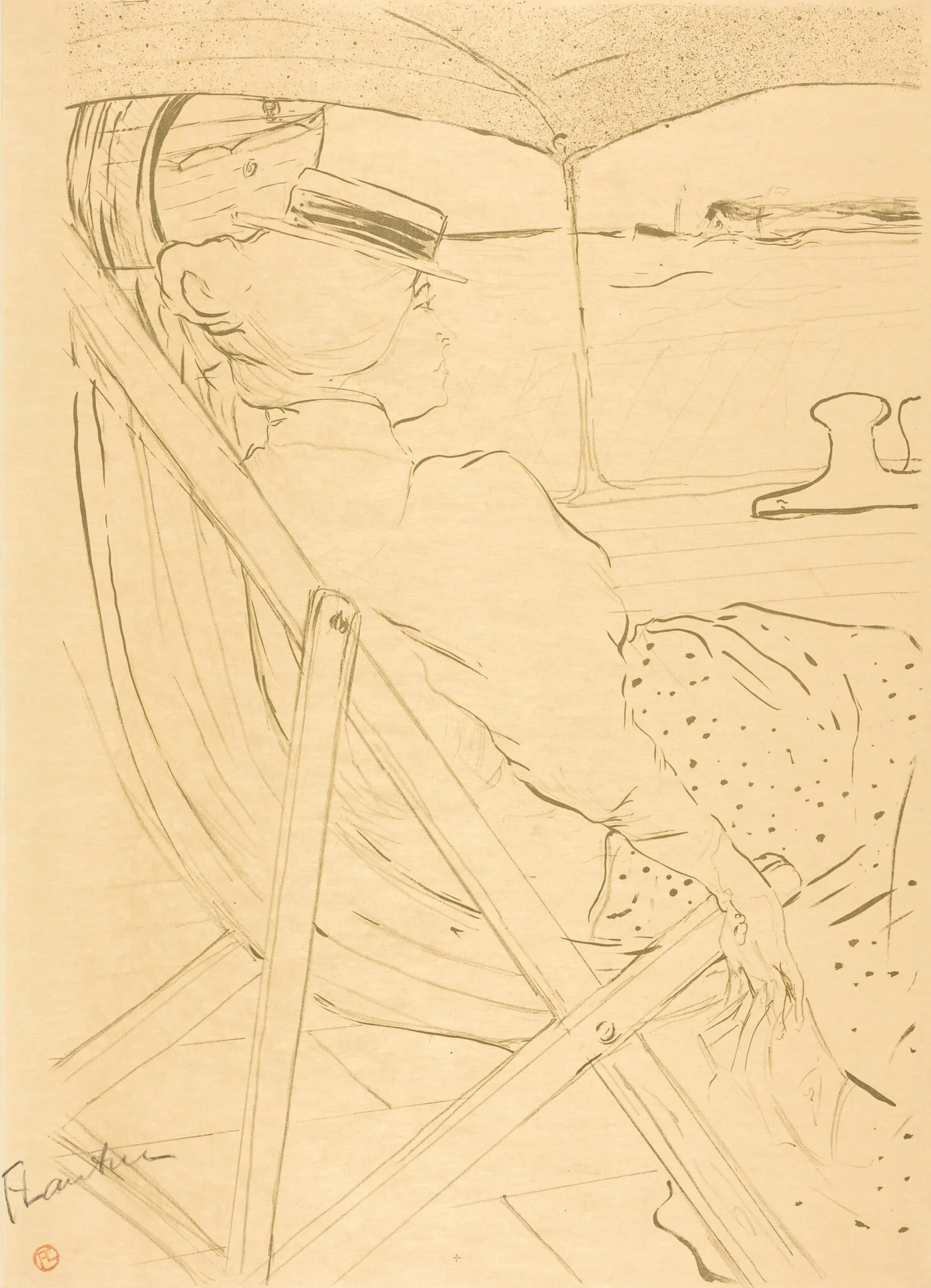 The Passenger from Cabin 54 - Sailing in a Yacht (La passagère du 54 - Promenade en yacht), detail
