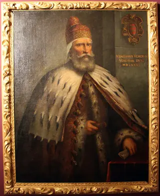 Portrait of Doge Sebastiano Venier, by Andrea Vicentino, oil, 1589