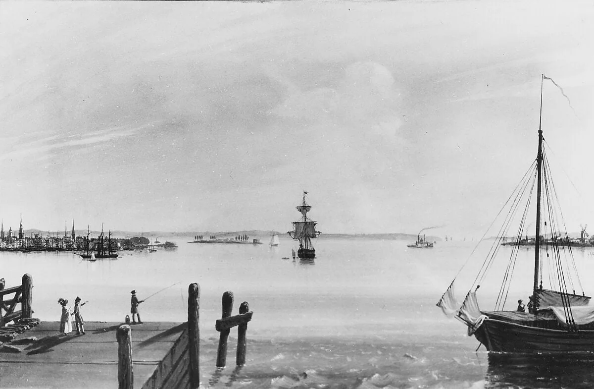 View of New York from Hoboken, detail