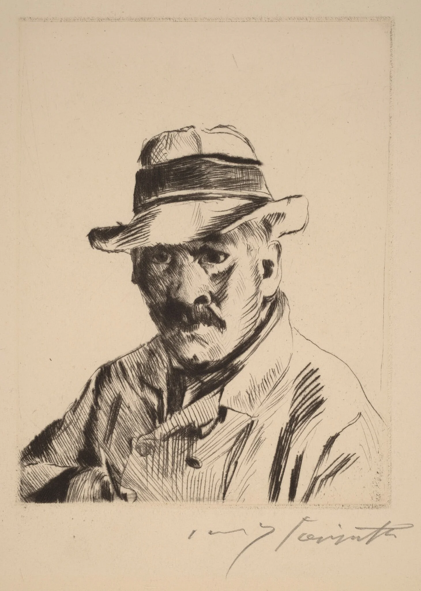 Selbstbildnis im Strohhut, als Brustbild (Self-Portrait in a Straw Hat, Bust Length), detail