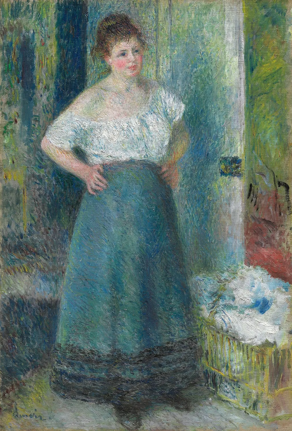 The Laundress, by Auguste Renoir, oil, 1889
