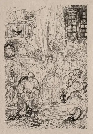 Spinner's Interior, by Rodolphe Bresdin, 1804