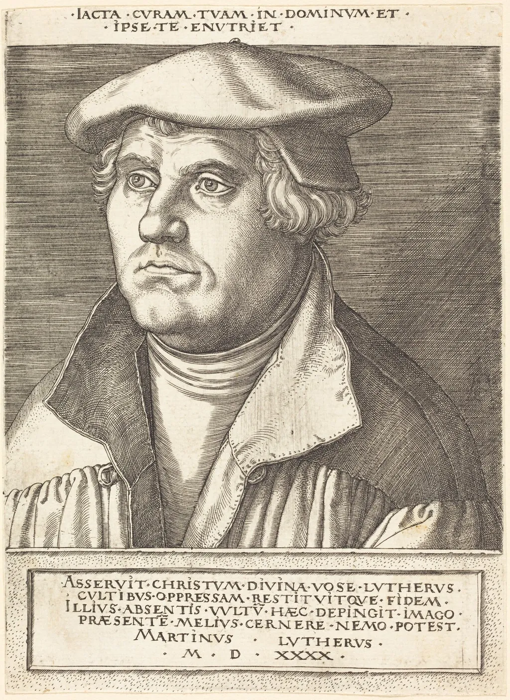 Martin Luther, by Heinrich Aldegrever, ink, 1540
