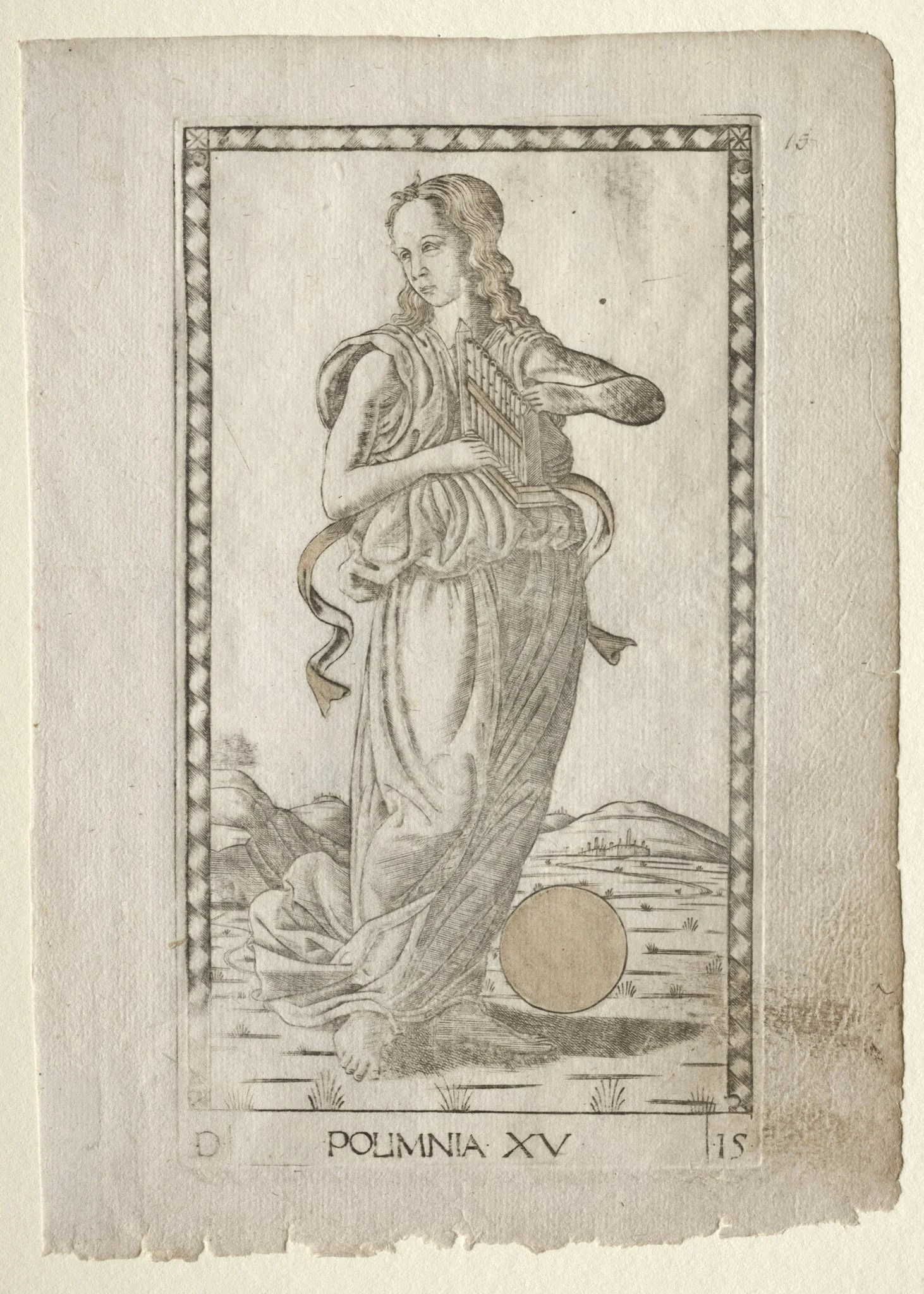 Polyhymnia (heroic hymns) (from the Tarocchi series D: Apollo and the Muses, #15), detail
