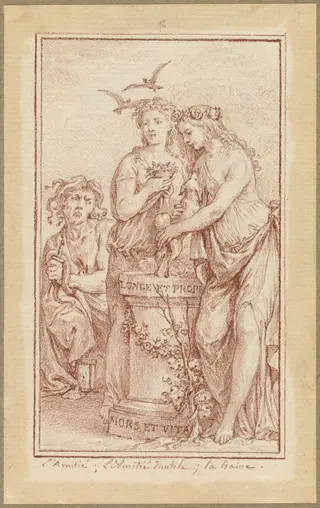 Friendship, Useless Friendship, and Hate, by Charles-Nicolas Cochin II, chalk, 1774